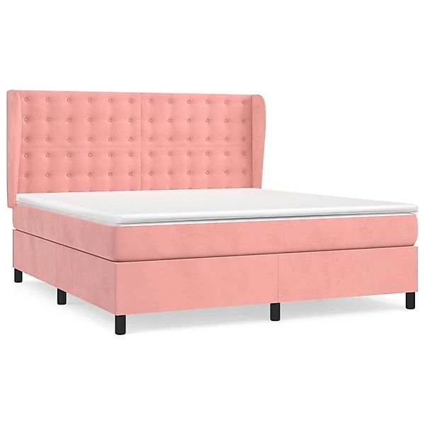 vidaXL Boxspringbett mit Matratze Rosa 180x200 cm Samt1383239 günstig online kaufen