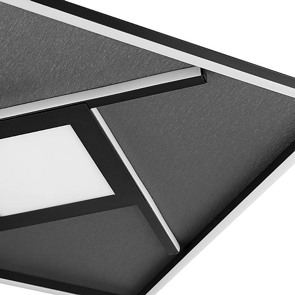 LED-Deckenlampe Hardy, Länge 46 cm schwarz matt Metall/Stoff günstig online kaufen