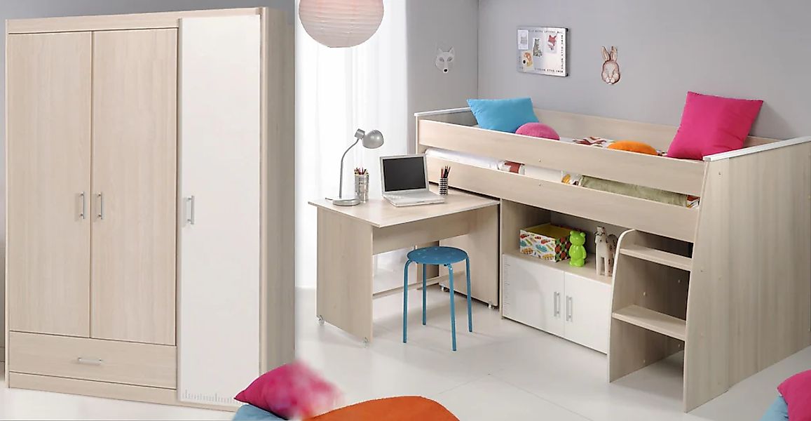 Parisot Jugendzimmer-Set "Charly" Set, Bett, Schrank, 2 Stk. tlg. günstig online kaufen