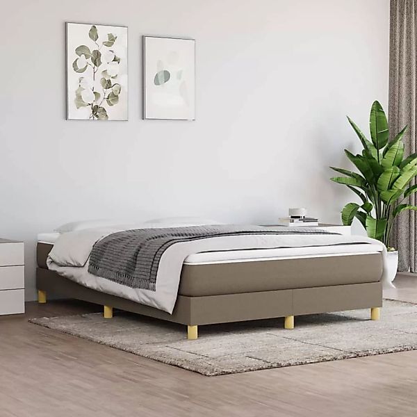 vidaXL Boxspringbett Taupe 100x200 cm Stoff1366873 günstig online kaufen