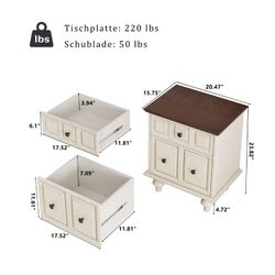 Celya Nachttisch 52CM Vintage Nachttisch mit günstig online kaufen