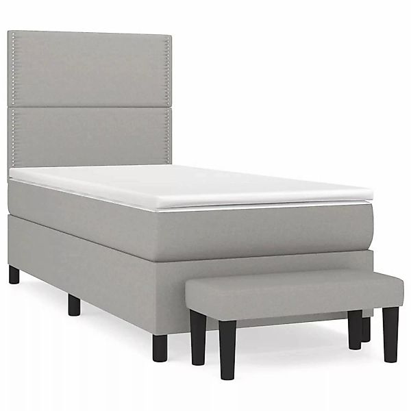 vidaXL Boxspringbett mit Matratze Hellgrau 90x190 cm Stoff1377601 günstig online kaufen