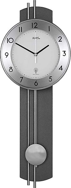AMS Wanduhr Funkpendeluhr Modern Anthrazit - AMS Modell: 5266A günstig online kaufen