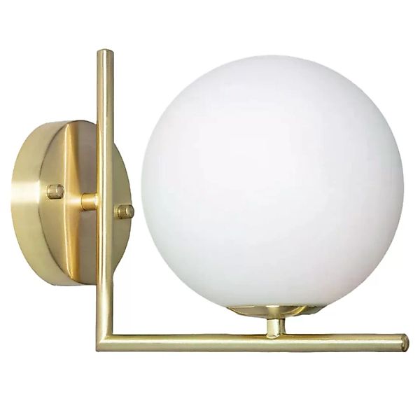 Wandlampe  Gold Milchige Glaskugel Abruzzo Riccardo E14 ABR-KRR-E14 günstig online kaufen