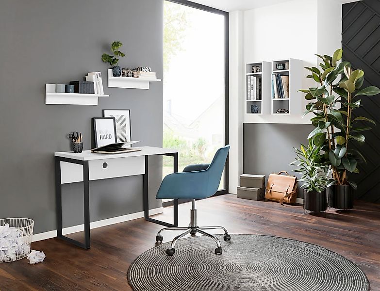Places of Style Schreibtisch »Moid«, Computertisch, Kabeldurchlass, Metallk günstig online kaufen