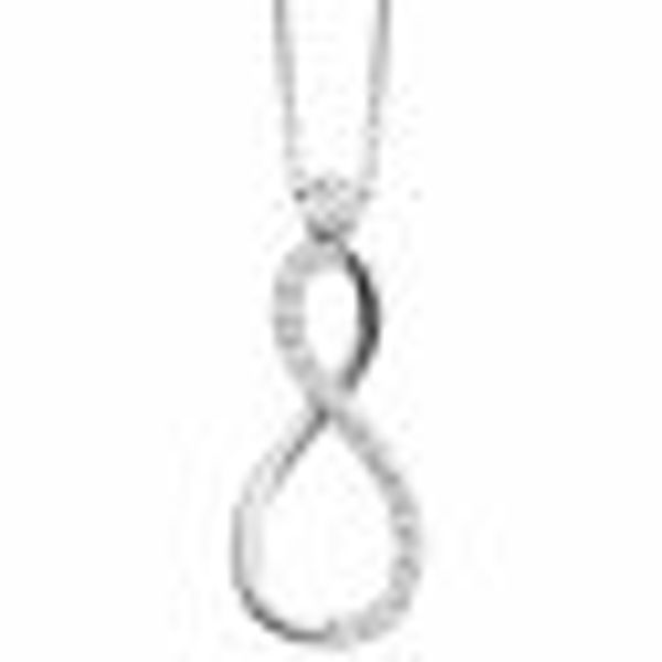 Anhänger mit Kette 925 Silber rhodiniert Infinity Zirkonia günstig online kaufen