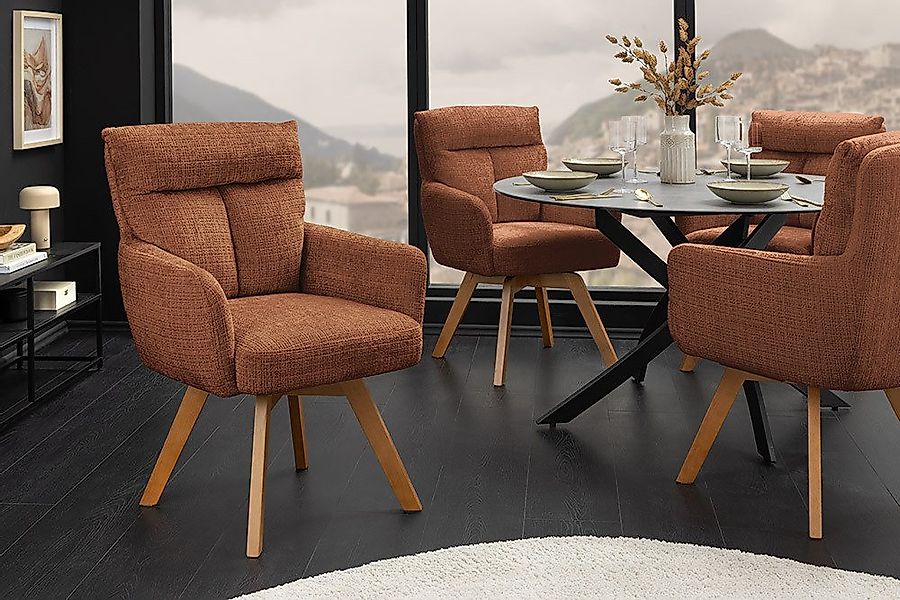 riess-ambiente Polsterstuhl BIG GEORGE rost braun / natur - Drehstuhl, Chen günstig online kaufen