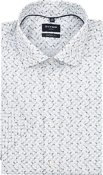 Olymp Luxor Shirt Print Olive - Größe 43 günstig online kaufen