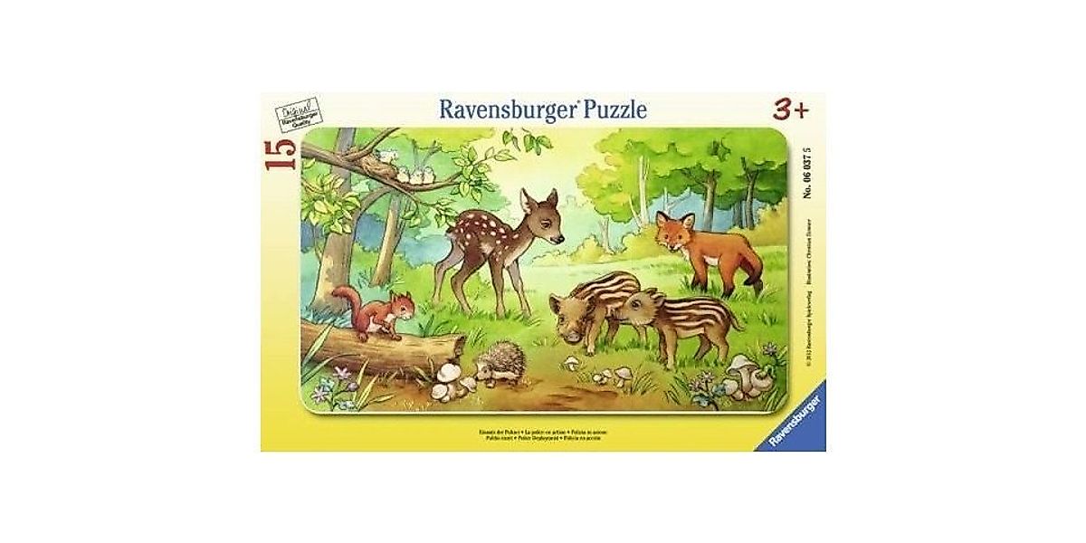 Ravensburger Puzzle Kinderpuzzle 15 Teile - Tierkinder des Waldes, Puzzlete günstig online kaufen