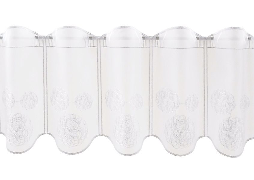 Verdi Scheibengardine bestickte Kugeln, Stangendurchzug, transparent, günstig online kaufen
