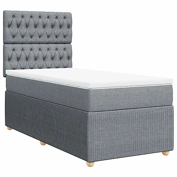 vidaXL Boxspringbett mit Matratze Hellgrau 100x200 cm Stoff 3291974 günstig online kaufen