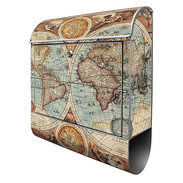 Banjado Design Briefkasten Silber Pulverbeschichtet 39x47x14cm 2 Schlüssel günstig online kaufen