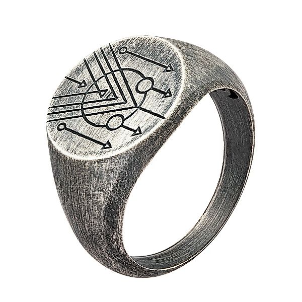 CAÏ Fingerring "925 Silber Siegelring Kreis matt oxidiert Tattoo Motiv" günstig online kaufen
