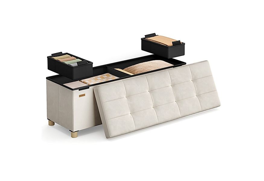 SONGMICS Sitzbank, Sitzbank, Aufbewahrungsbox faltbar, 38 x 110 x 40 cm, Ho günstig online kaufen