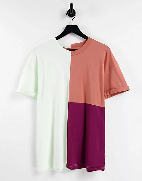 Night Addict – T-Shirt in Kupfer mit Farbblockdesign günstig online kaufen