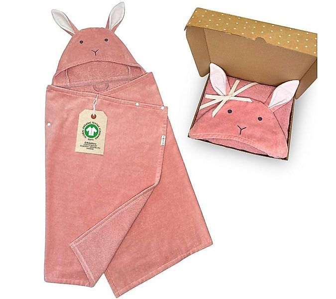 DIKOS Kapuzenhandtuch Badeponcho Baby Kinder Taupe/Altrosa, 70x140cm, 100% günstig online kaufen