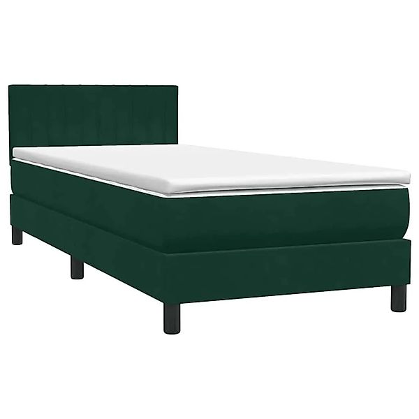 vidaXL Boxspringbett mit Matratze Dunkelgrün 90x210 cm Samt 3316386 günstig online kaufen