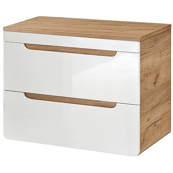 Lomadox Waschbeckenschrank LUTON-56 weiß mit Wotan günstig online kaufen