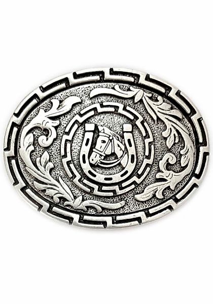 Rettungsring Gürtel Gürtelschnalle "Pferde Oval Hufeisen Silber" günstig online kaufen