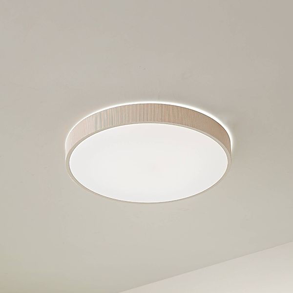 Lindby LED-Deckenleuchte Zylo, beige, Ø 49 cm, CCT, dimmbar günstig online kaufen