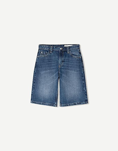 Bershka Baggy-Denim-Shorts Damen 34 Blau günstig online kaufen