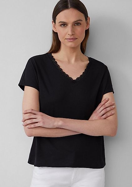 s.Oliver Kurzarmshirt T-Shirt T-Shirt mit Spitze aus Modalmix günstig online kaufen