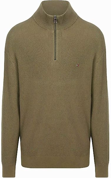 Tommy Hilfiger Big&Tall Half Zip Kabelpullover Olivgrün - Größe XXL günstig online kaufen