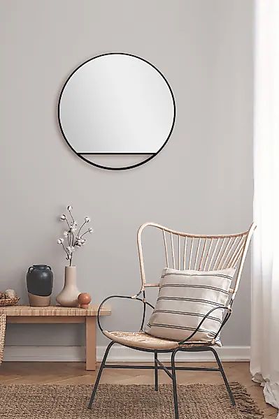 Talos Wandspiegel, dekorativer runder Spiegel mit Aluminiumrahmen, Ø 60 cm günstig online kaufen