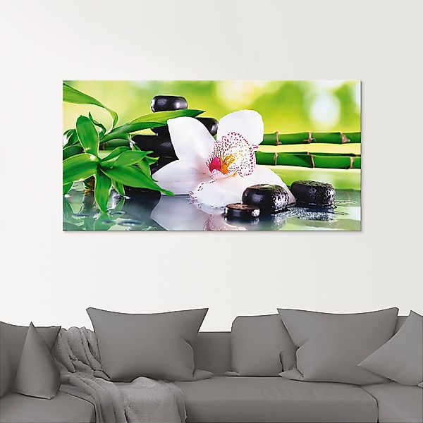 Artland Glasbild "Spa Steine Bambus Zweige Orchidee" Zen 1 Stk. tlg. in ver günstig online kaufen