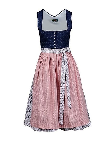 Berwin Dirndl Dirndl mit Rosendruck-Rock und Streifenschürze (Einzelstück) günstig online kaufen