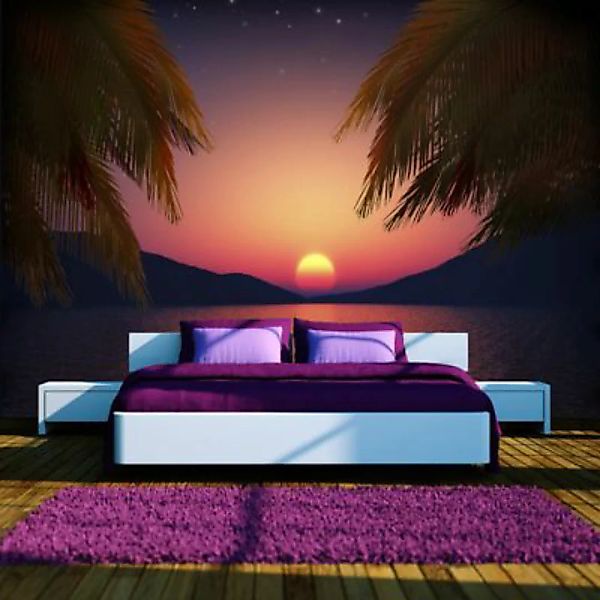 artgeist Fototapete Romantic evening on the beach mehrfarbig Gr. 100 x 70 günstig online kaufen
