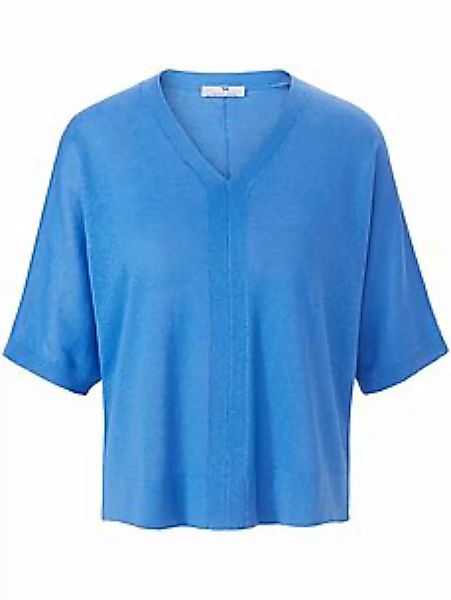 V-Pullover im Oversized-Style Peter Hahn blau günstig online kaufen