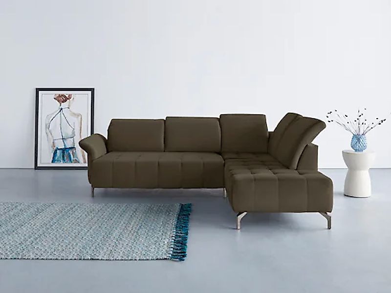 Home affaire Ecksofa »Fresh L-Form« Federkern, wahlweise Kopfteilverstellun günstig online kaufen