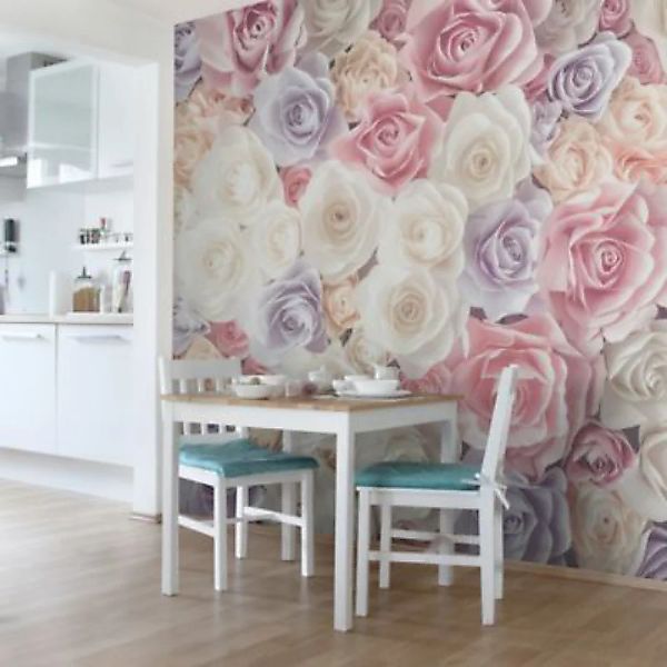 Bilderwelten Blumentapete Pastell Paper Art Rosen rosa Gr. 240 x 240 günstig online kaufen