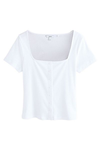 Next T-Shirt Geknöpftes, geripptes Oberteil mit kurzen Ärmeln (1-tlg) günstig online kaufen