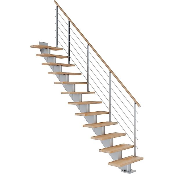 Dolle Mittelholmtreppe Hamburg Buche Perlgrau GH bis 301 cm Gerade 85 cm FS günstig online kaufen