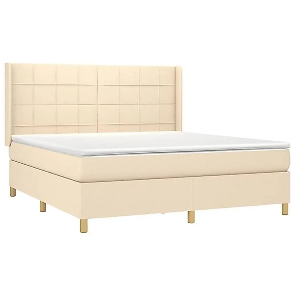 vidaXL Boxspringbett mit Matratze Creme 180x200 cm Stoff 3132014 günstig online kaufen