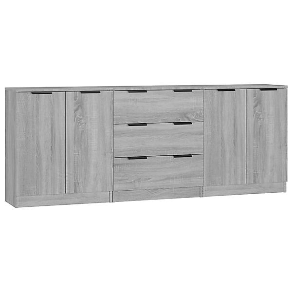 vidaXL 3-Tlg Sideboard Grau Sonoma Eiche-Optik Holzwerkstoff 3115786 günstig online kaufen