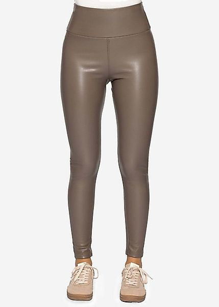 SASSYCLASSY Lederhose Highwaist Thermoleggings Damen in Lederoptik Skinny L günstig online kaufen