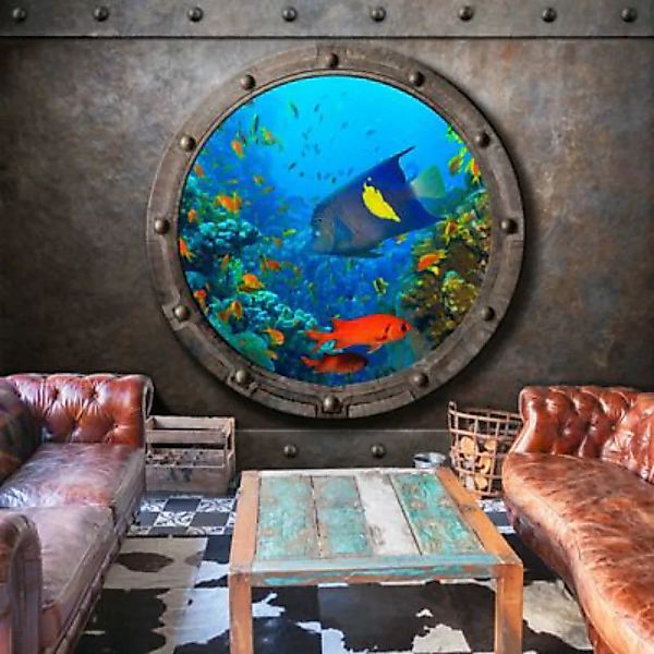 artgeist Fototapete Submarine Window mehrfarbig Gr. 300 x 210 günstig online kaufen