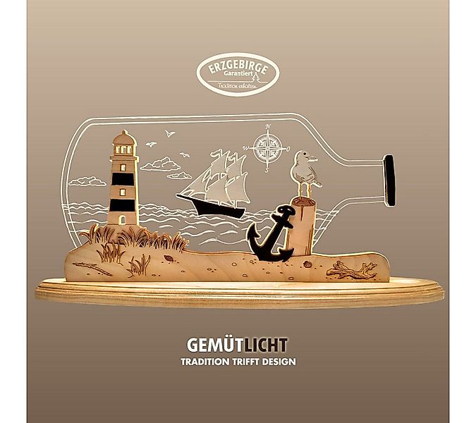 Weigla LED Dekolicht Flaschenpost "Maritim" aus Holz & Acrylglas, LED wechs günstig online kaufen