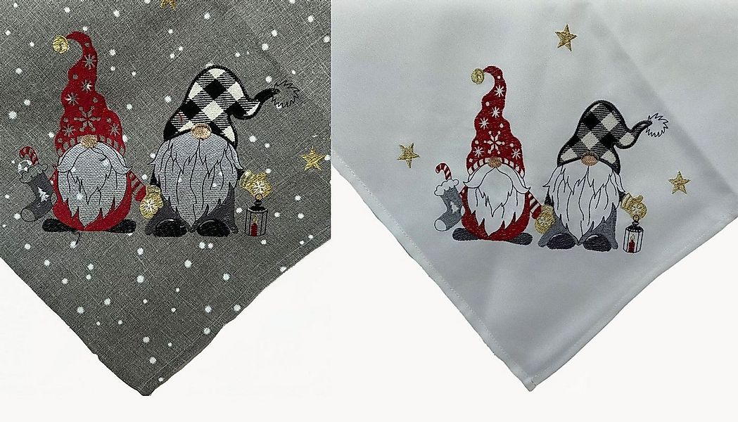 texpot Tischdecke Stickerei Wichtel Winter Weihnachten Tischläufer (1-tlg) günstig online kaufen