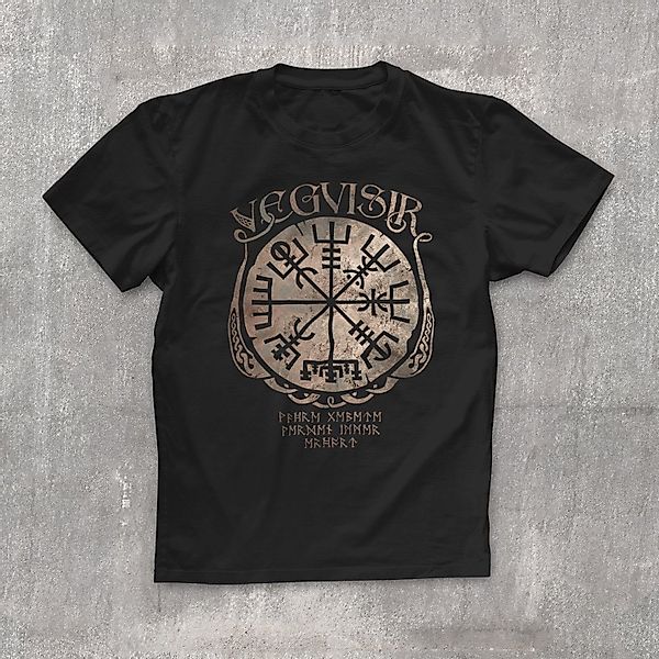 Neverless Print-Shirt Herren T-Shirt Vegvisir Runenkompass günstig online kaufen