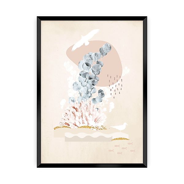 Poster Beige Abstract I, 40 x 50 cm, Ramka: Czarna günstig online kaufen