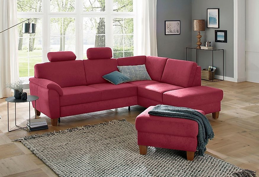Home affaire Ecksofa "Alta L-Form", mit Federkern und Kontrastnaht, Füße Bu günstig online kaufen