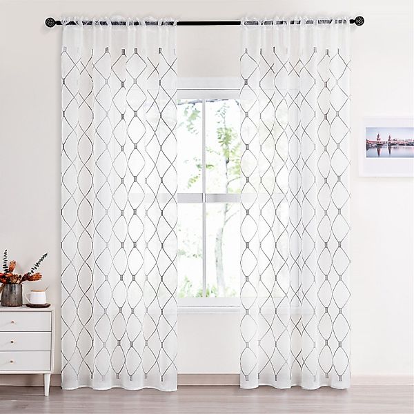 BYSURE Gardine, Stangendurchzug (2 St), halbtransparent, günstig online kaufen