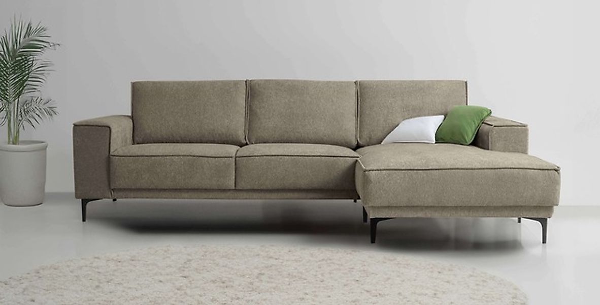 OTTO home Ecksofa »Polsterecke Oland, Struktur, Flachgewebe, Luxus-Microfas günstig online kaufen