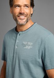 Mans World Henleyshirt mit Stehkragen-Optik und funktionaler Knopfleiste günstig online kaufen