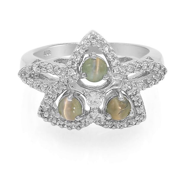 Cavill Silberring Silberring 0,57 ct Alexandrit Katzenauge mit Zirkon Blume günstig online kaufen