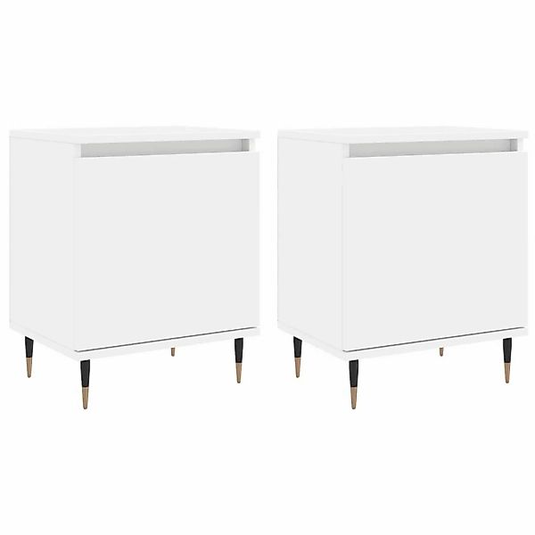 vidaXL Nachttische 2 Stk Weiß 40x30x50 cm Holzwerkstoff Modell 3 günstig online kaufen